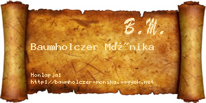 Baumholczer Mónika névjegykártya